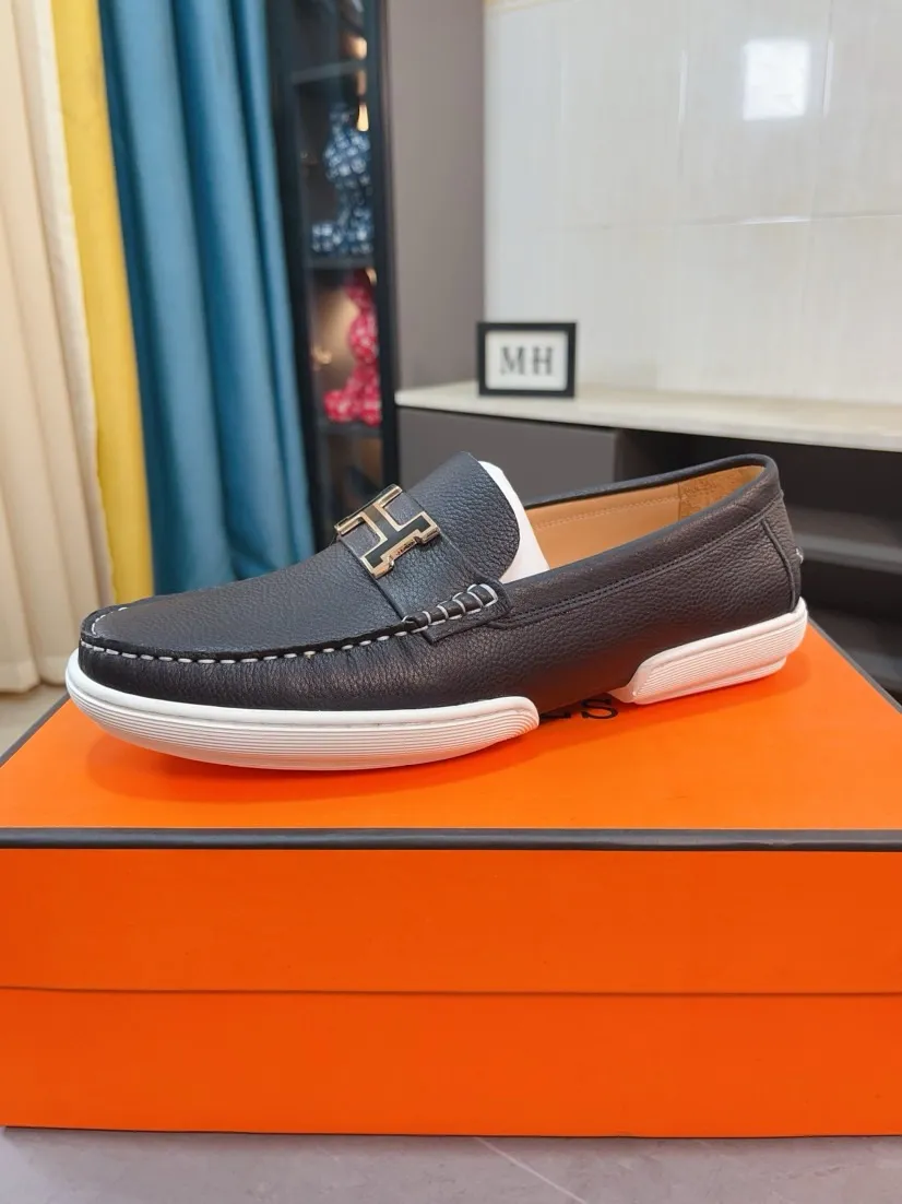 Men's shoes 💰458🌹🌹Niuli "HERMES" Hermès business leather shoes, original factory configuration, original imported cowhide upper + luxury hardware logo + fully imported original customized cowhide lining, sole: rubber wear-resistant outsole, difficult craftsmanship, original factory follow-up goods, 🔍🔍high quality code number: 38-44 45 can be customized